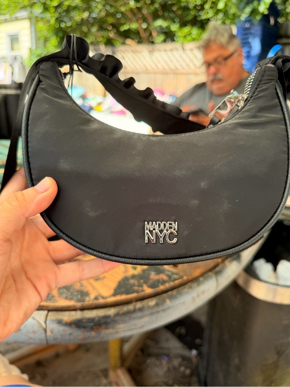 Madden NYC Black Crescent Shoulder Bag
